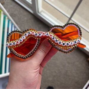 Heart-Shaped Orange Signature Friendship Bracelet Sunglasses